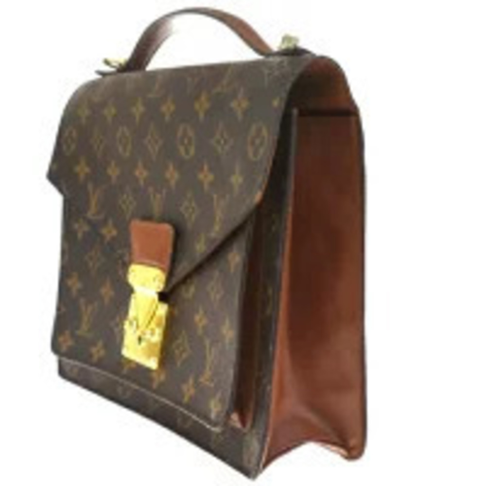 Louis Vuitton Monceau Monogram Leather Handbag Brown